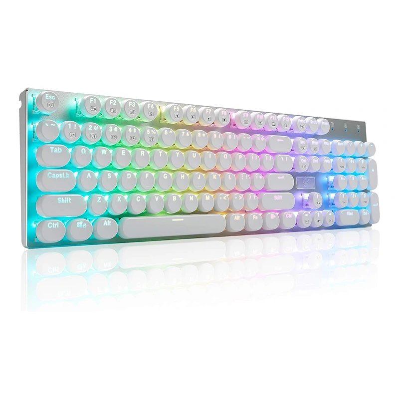104 Schlësselen Wired Typewriter mechanesch RGB Keyboard