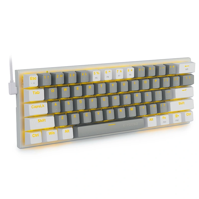 61 Schlëssel 60% Kabel LED mechanesch Spillerinne Keyboard