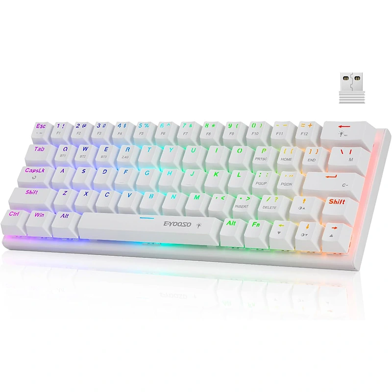 63 RGB Keys Wireless BT 2.4GHz Typ-c Mechanesch Gaming Keyboard