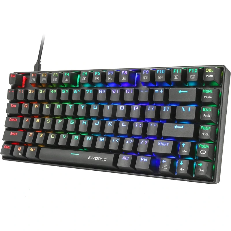 81 Schlësselen RGB mechanesch Gaming Keyboard waasserdicht