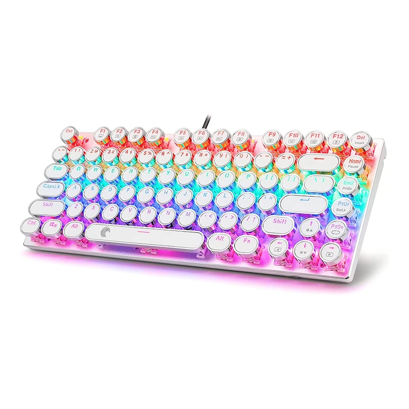 81Keys Schreifmaschinn mechanesch Keyboard Rainbow