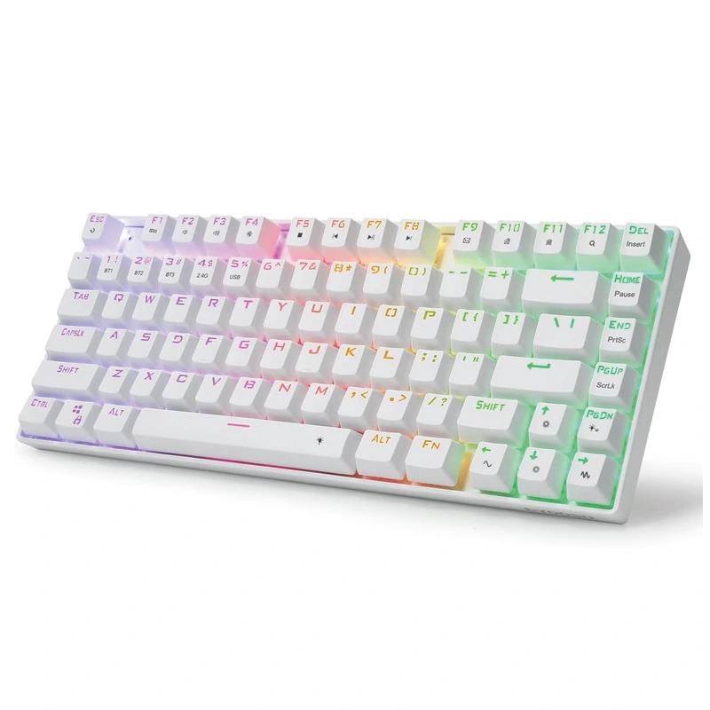 81keys Wireless Bluetooth 2.4Ghz RGB mechanesch Keyboard