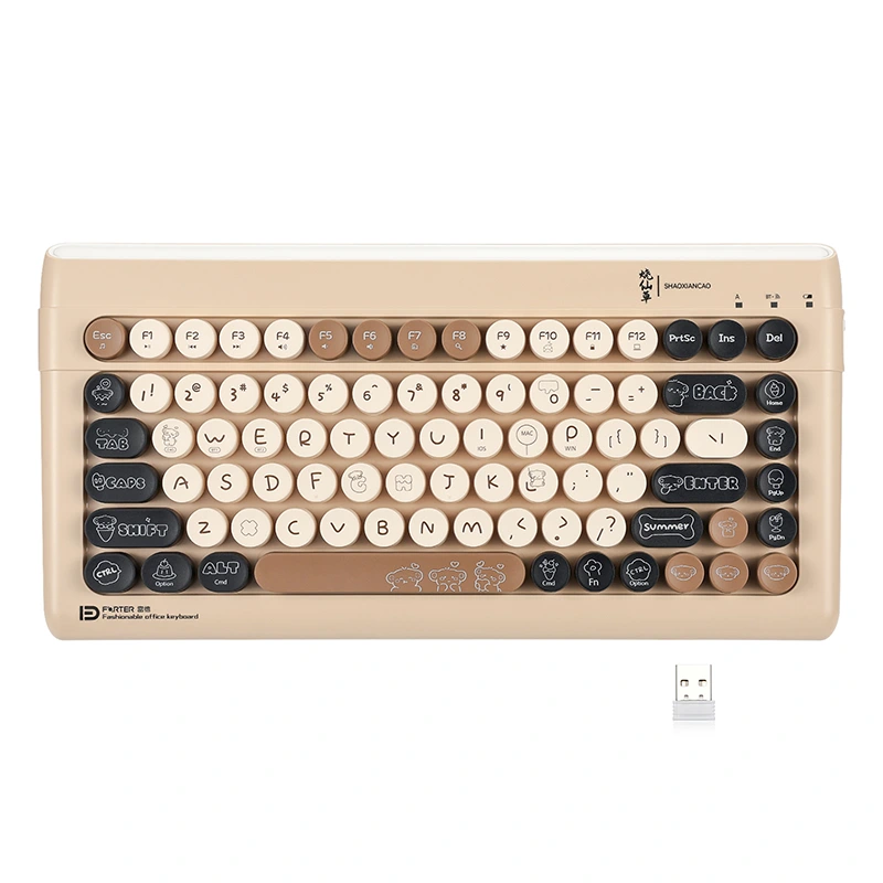 84 Schlësselen Wireless Bluetooth Keyboards 2.4GHz Schreifmaschinn