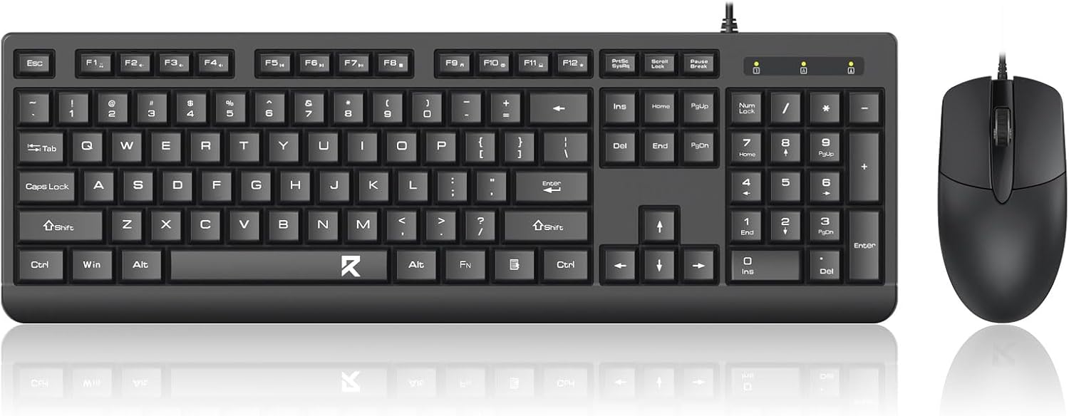 Black BC7543 Kabel Keyboard a Maus Combo