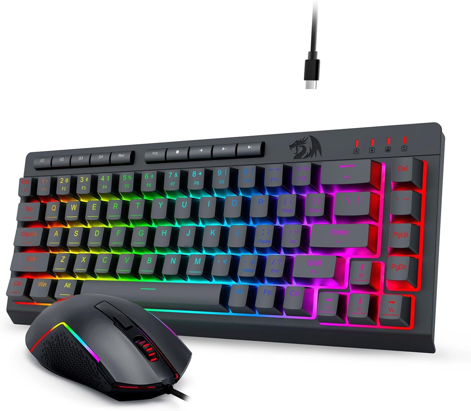 Black S157 RGB Backlit Wired Gaming Keyboard a Maus Combo