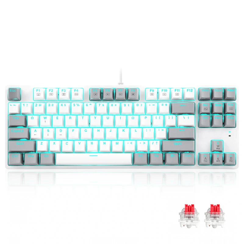 LED 87 Schlësselen Wired mechanesch Spillerinne Keyboard