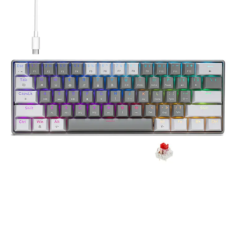 Portable 60% mechanesch Wired Gaming Keyboard