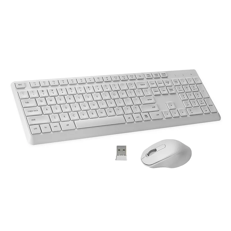 Wäiss 2.4GHZ Wireless Tastatur a Maus Combo