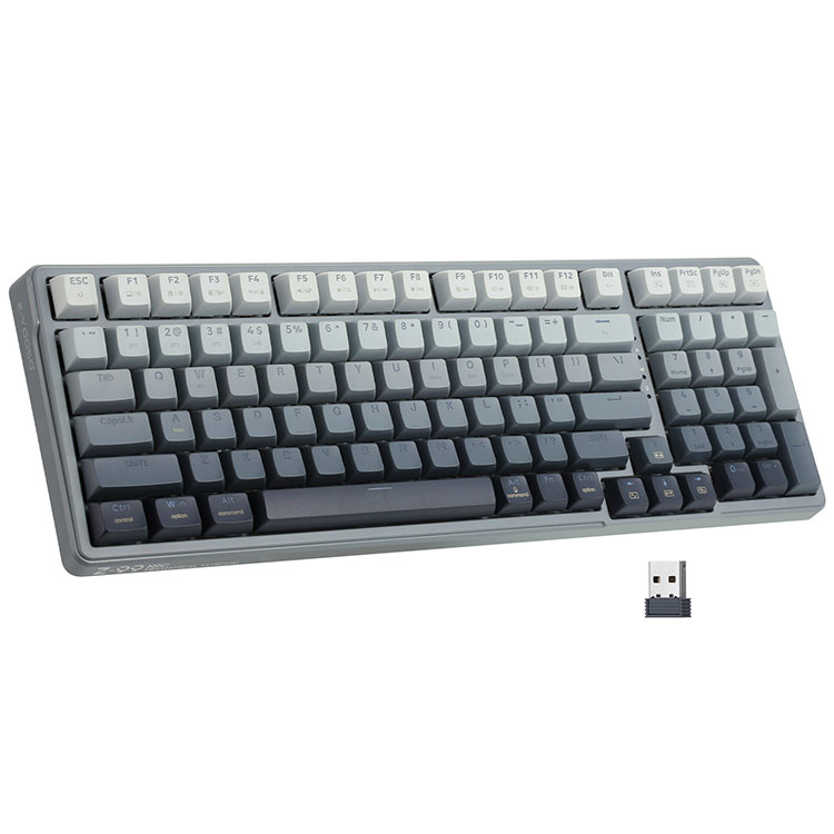 Wireless Bluetooth 2.4G 94 Schlësselen mechanesch Keyboard